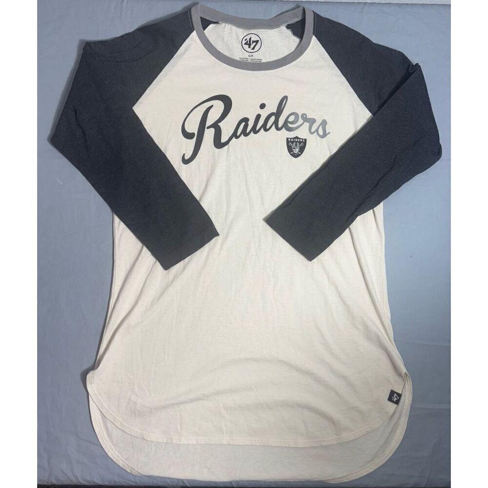 Women's '47 NFL Oakland Raiders Field Raglan Tee Small
